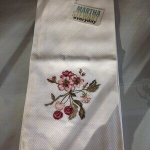 Vintage Martha Stewart Cherry Embroidered Hand Towel/Kitchen Towel